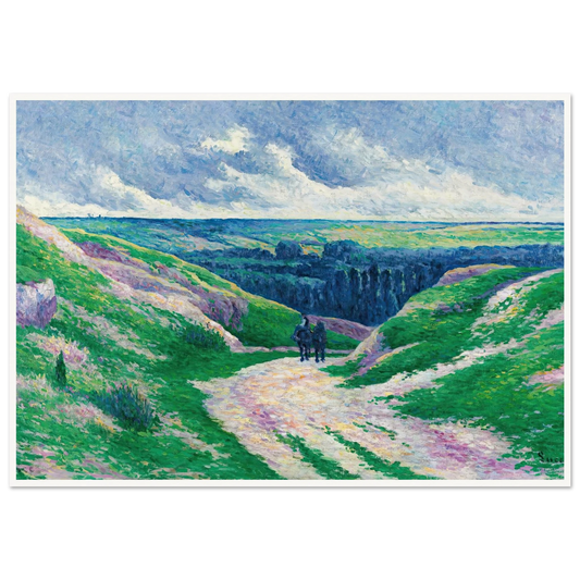 Paysage Près De Moulineux Sur Oise (circa 1902-03) Art Print | Maximilien Luce - Framed Poster - 30x40 cm / 12x16″ - Black frame