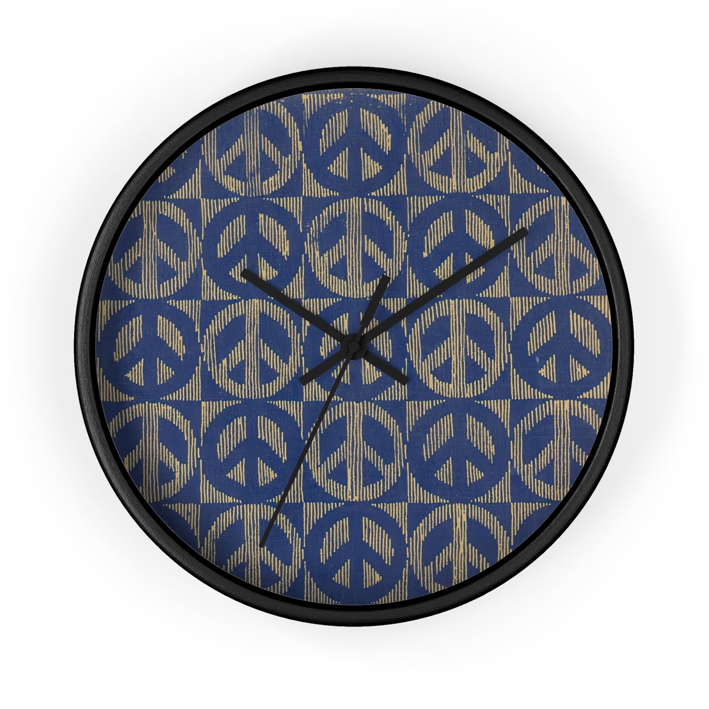 Peace Wall Clock | U.S. Information Agency - Black - Black Base - 10"