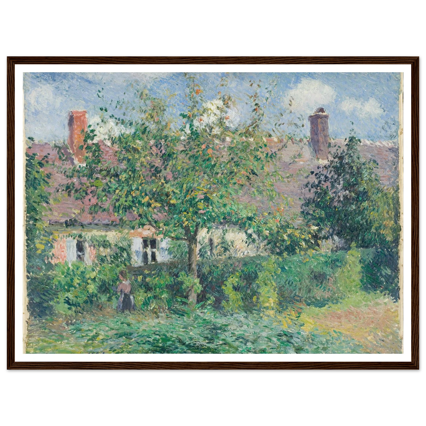 Peasant House at Éragny (1884) Art Print | Camille Pissarro - Framed Poster - 30x40 cm / 12x16″ - Black frame