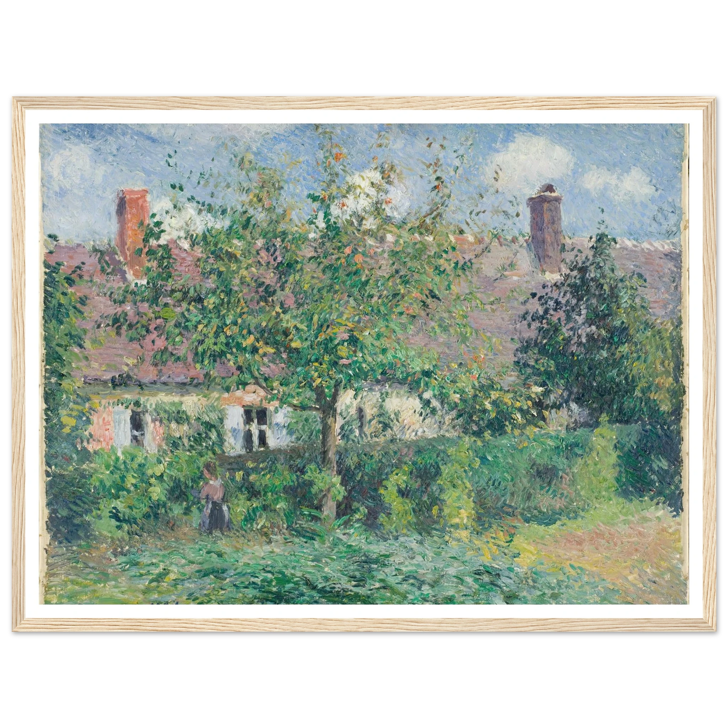 Peasant House at Éragny (1884) Art Print | Camille Pissarro - Framed Poster - 30x40 cm / 12x16″ - Black frame