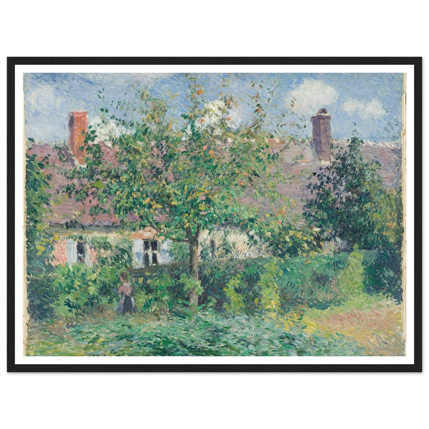 Peasant House at Éragny (1884) Art Print | Camille Pissarro - Framed Poster - 30x40 cm / 12x16″ - Black frame