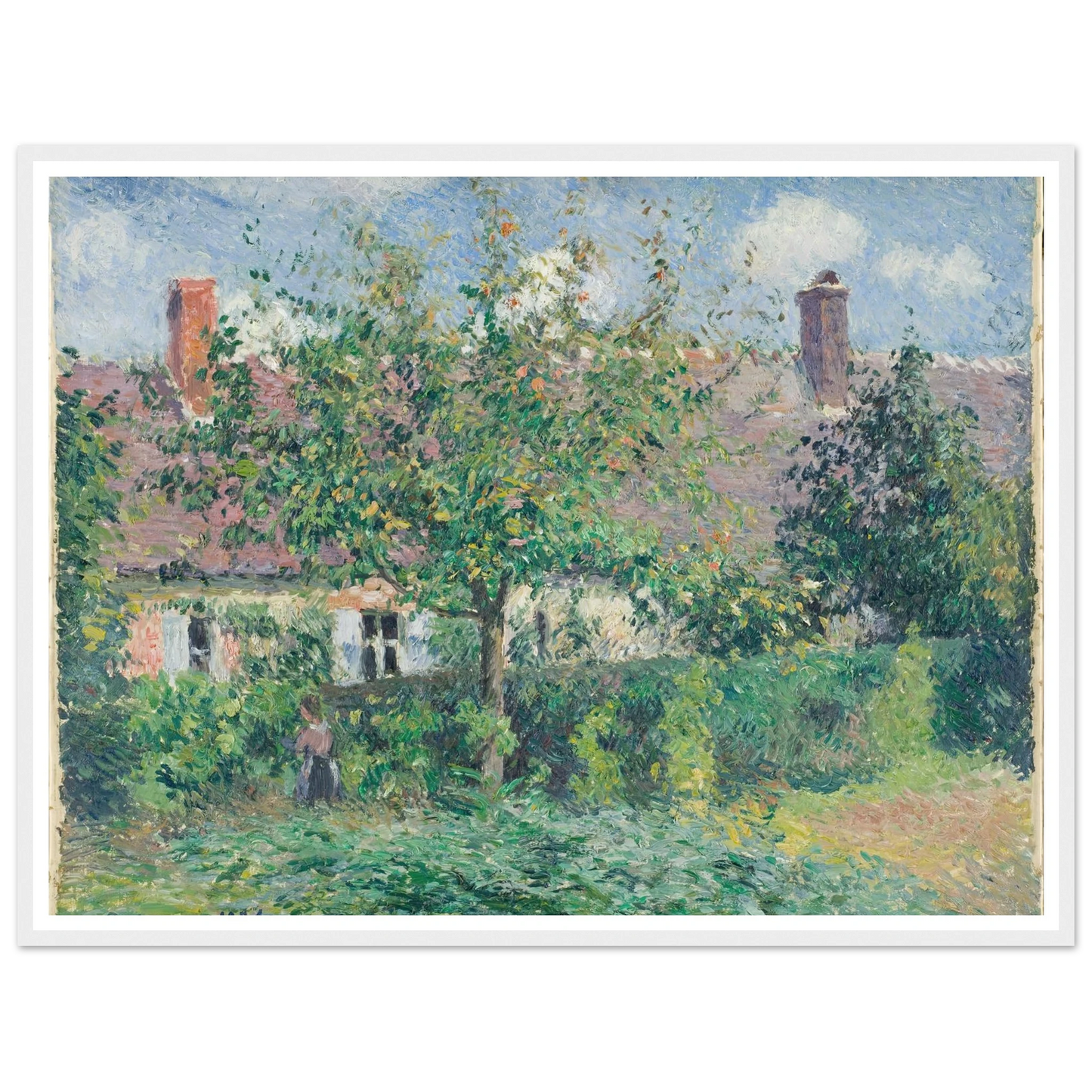Peasant House at Éragny (1884) Art Print | Camille Pissarro - Framed Poster - 30x40 cm / 12x16″ - Black frame