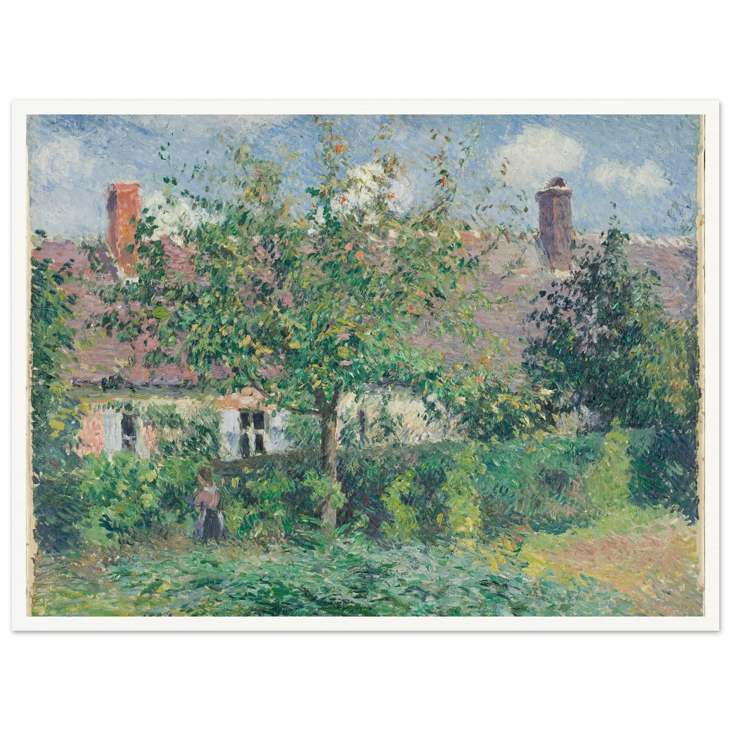 Peasant House at Éragny (1884) Art Print | Camille Pissarro - Framed Poster - 30x40 cm / 12x16″ - Black frame