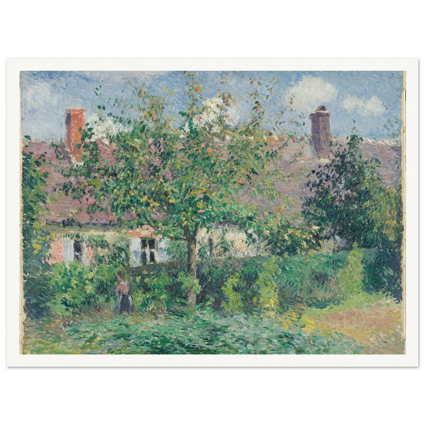 Peasant House at Éragny (1884) Art Print | Camille Pissarro - Framed Poster - 30x40 cm / 12x16″ - Black frame