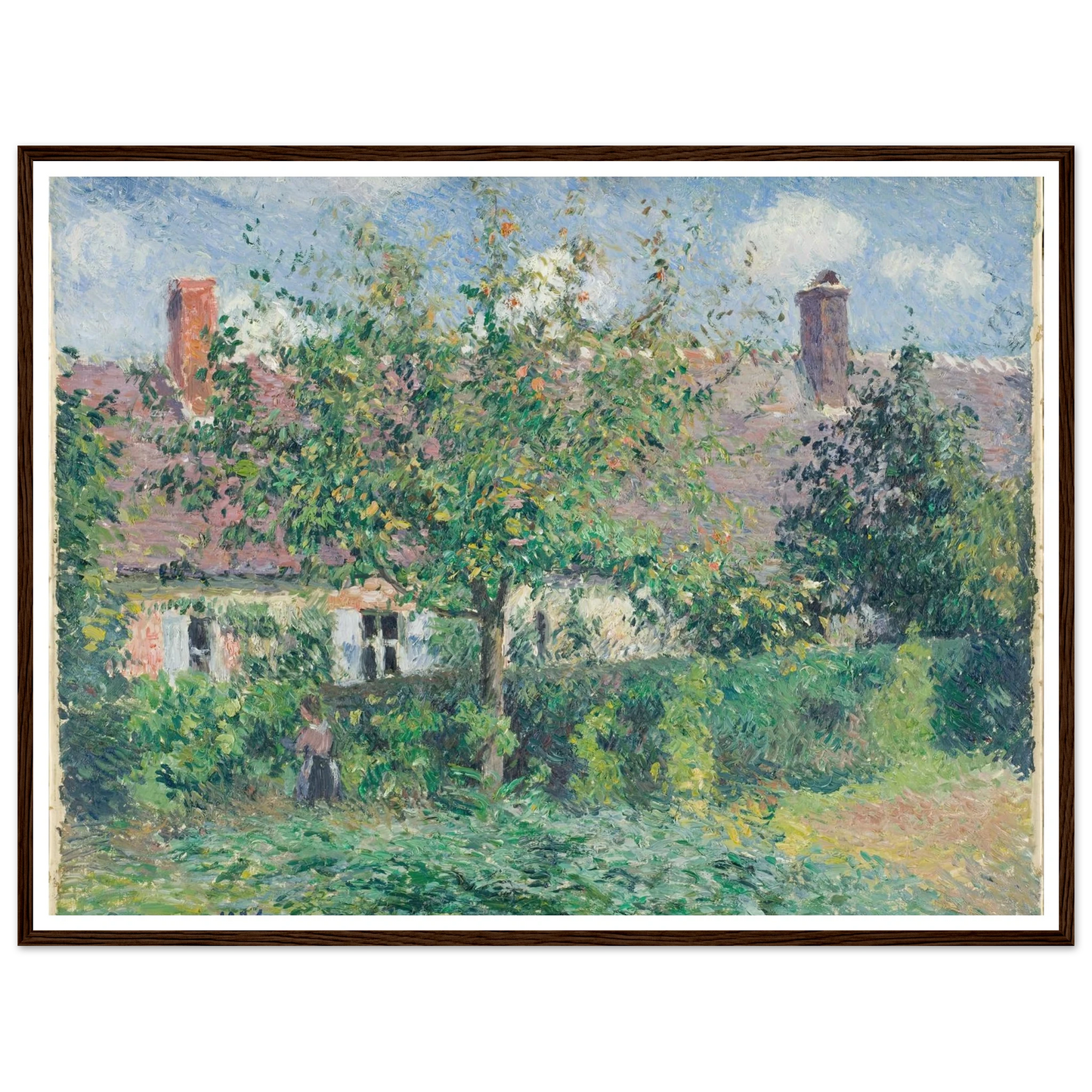 Peasant House at Éragny (1884) Art Print | Camille Pissarro - Framed Poster - 30x40 cm / 12x16″ - Black frame