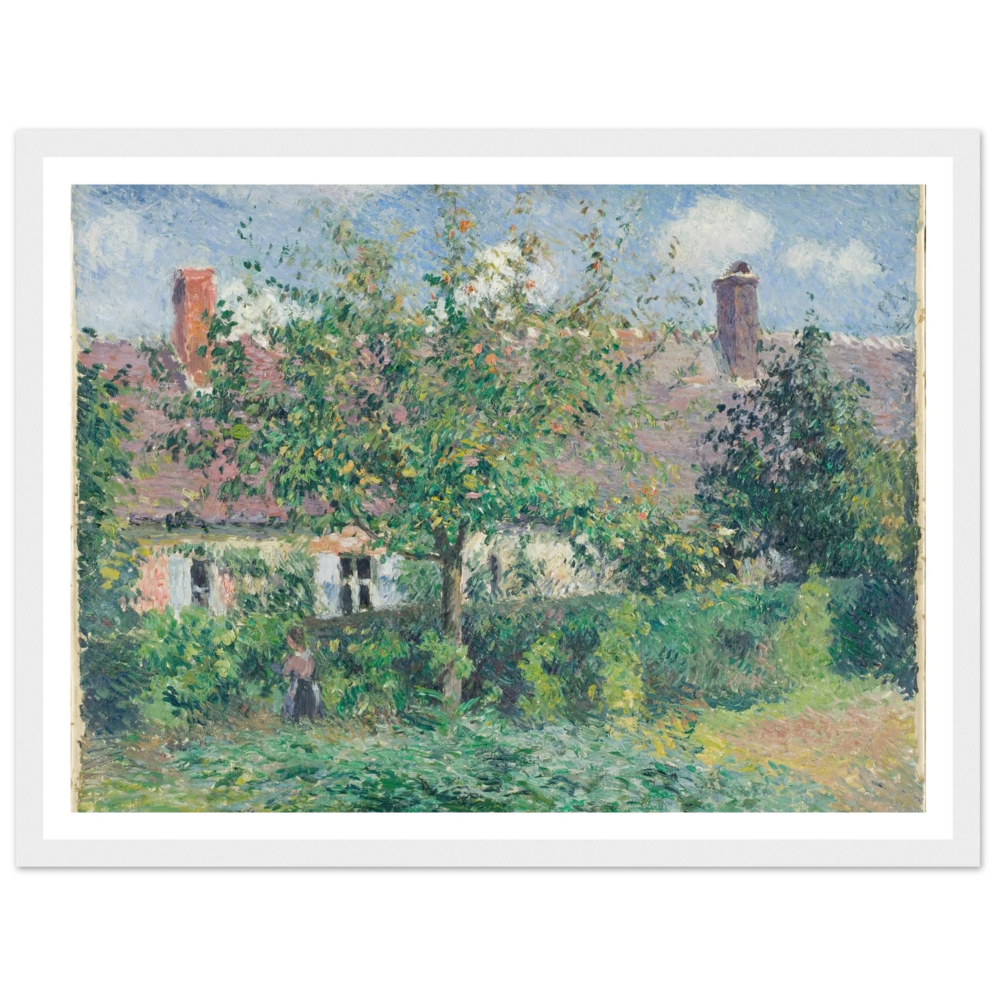 Peasant House at Éragny (1884) Art Print | Camille Pissarro - Framed Poster - 30x40 cm / 12x16″ - Black frame