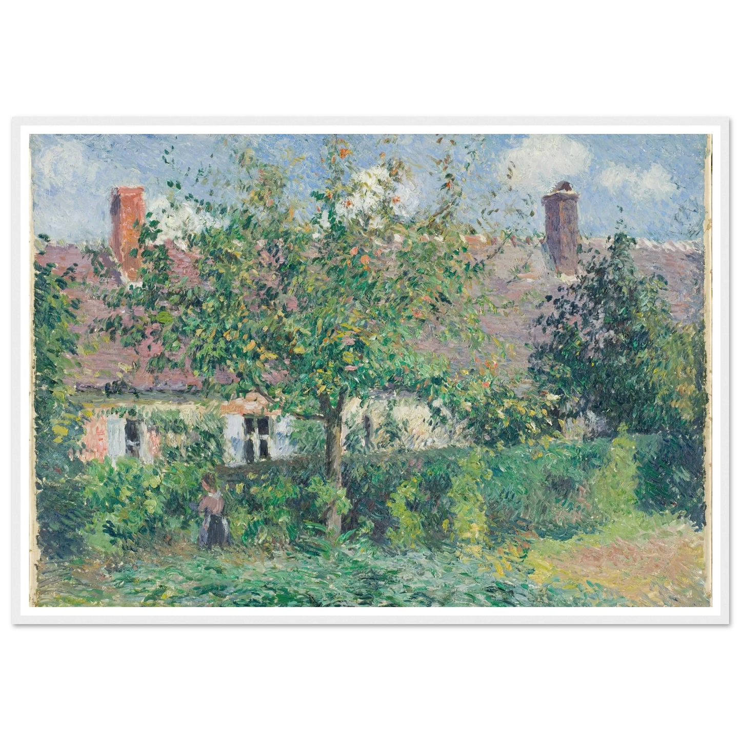 Peasant House at Éragny (1884) Art Print | Camille Pissarro - Framed Poster - 30x40 cm / 12x16″ - Black frame