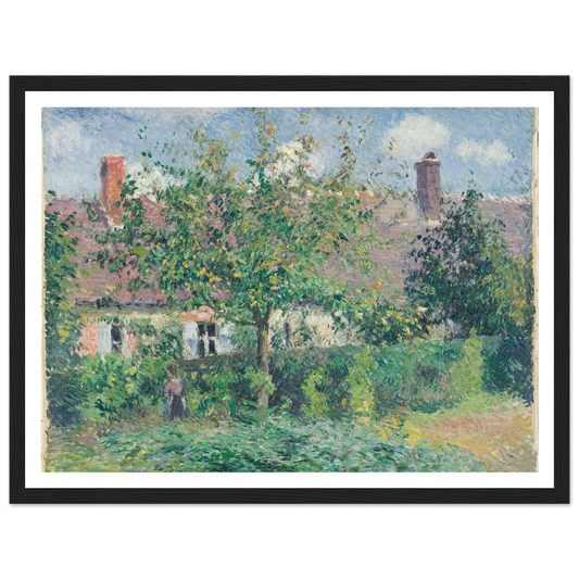Peasant House at Éragny (1884) Art Print | Camille Pissarro - Framed Poster - 30x40 cm / 12x16″ - Black frame