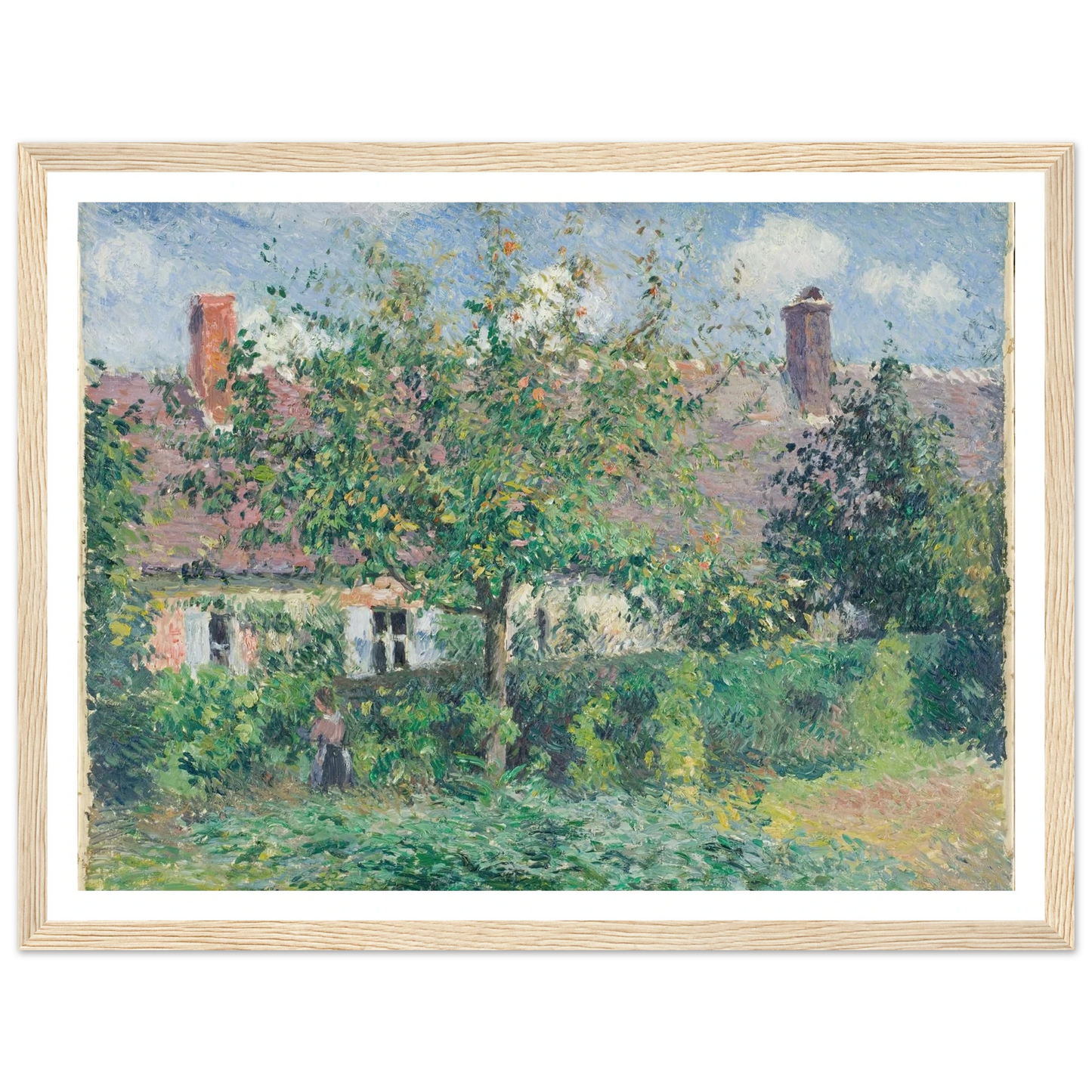 Peasant House at Éragny (1884) Art Print | Camille Pissarro - Framed Poster - 30x40 cm / 12x16″ - Black frame