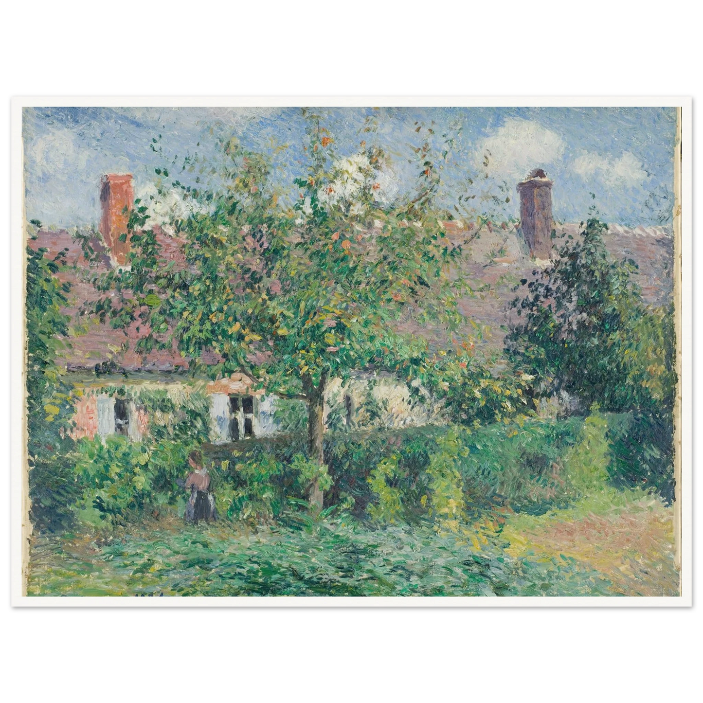 Peasant House at Éragny (1884) Art Print | Camille Pissarro - Framed Poster - 30x40 cm / 12x16″ - Black frame