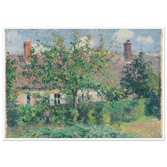Peasant House at Éragny (1884) Art Print | Camille Pissarro - Framed Poster - 30x40 cm / 12x16″ - Black frame