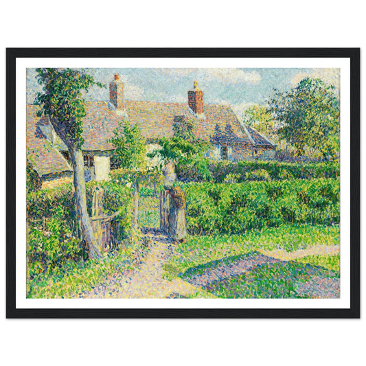 Peasants’ houses, Eragny (1887) Art Print | Camille Pissarro - Framed Poster - 30x40 cm / 12x16″ - Black frame