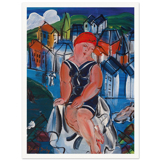 Petite baigneuse à Sainte-Adresse Art Print | Raoul Dufy - Framed Poster - 30x40 cm / 12x16″ - Black frame