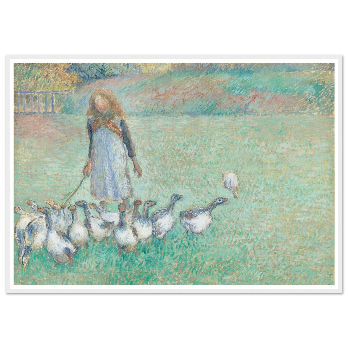 Petite gardeuse d’oies (1886) Art Print | Camille Pissarro - Framed Poster - 30x40 cm / 12x16″ - Black frame