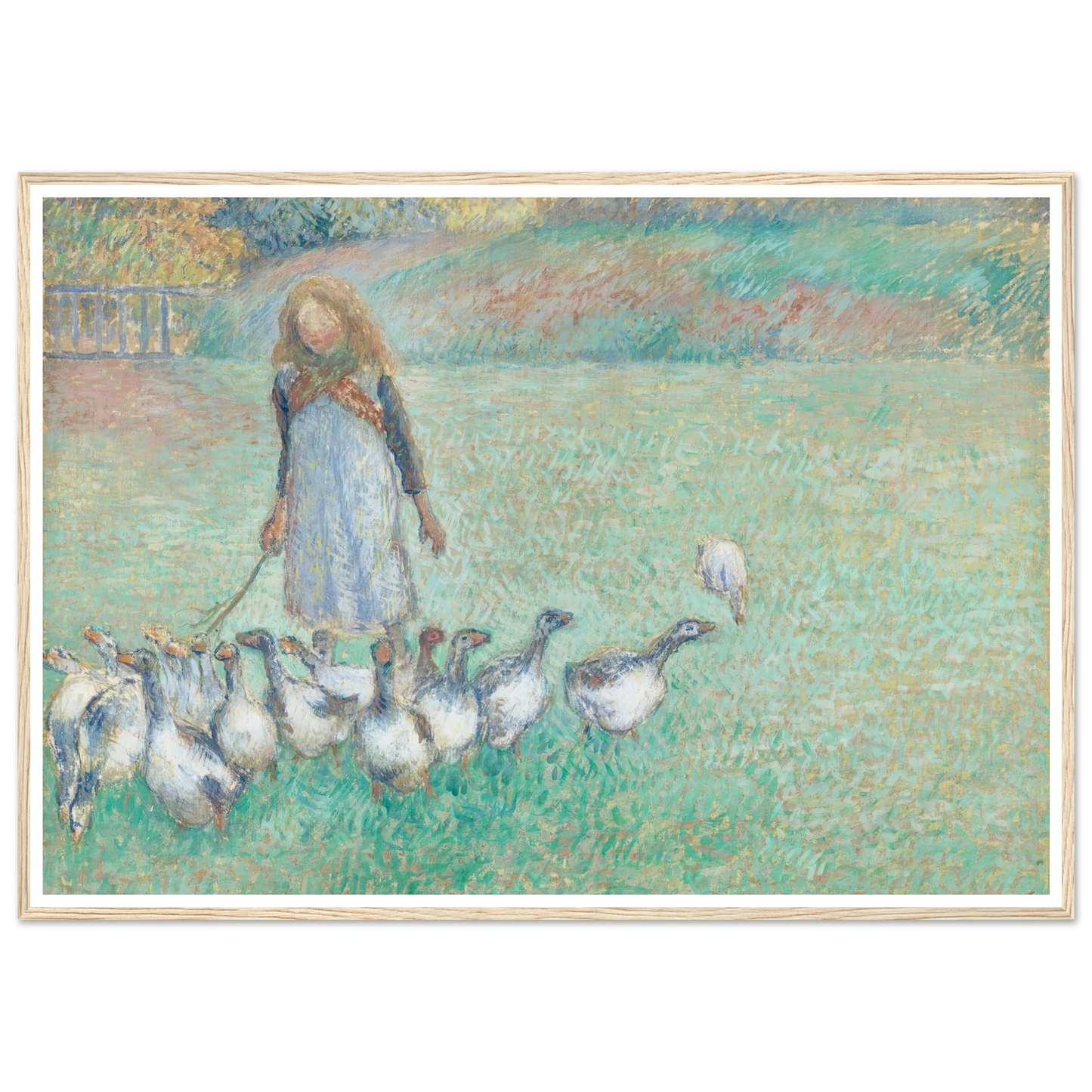 Petite gardeuse d’oies (1886) Art Print | Camille Pissarro - Framed Poster - 30x40 cm / 12x16″ - Black frame