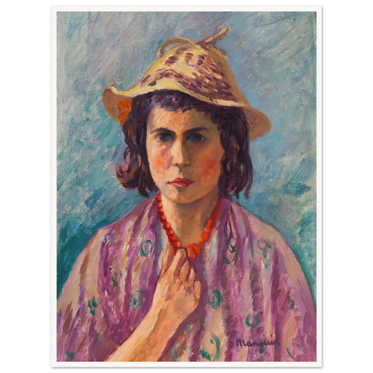 Petite italienne (1941) Art Print | Henri Manguin - Framed Poster - 30x40 cm / 12x16″ - Black frame