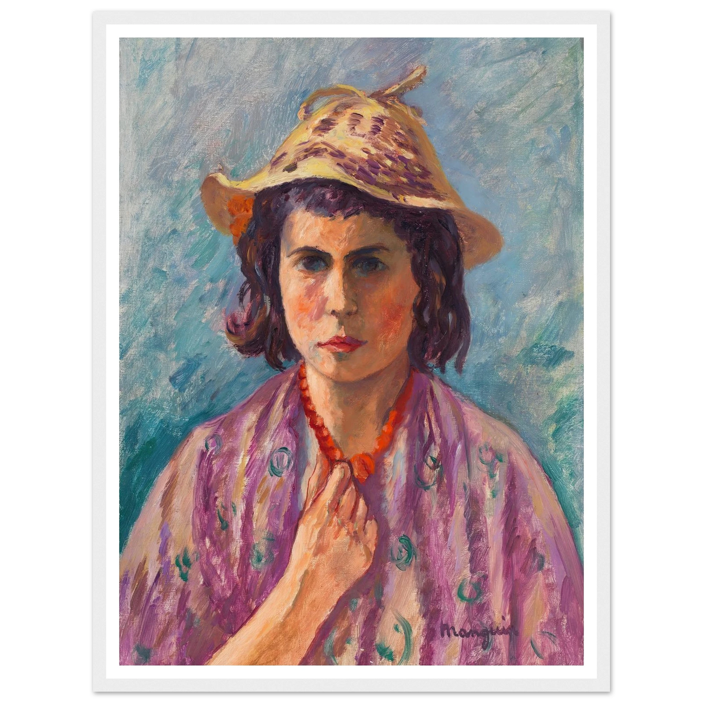 Petite italienne (1941) Art Print | Henri Manguin - Framed Poster - 30x40 cm / 12x16″ - Black frame