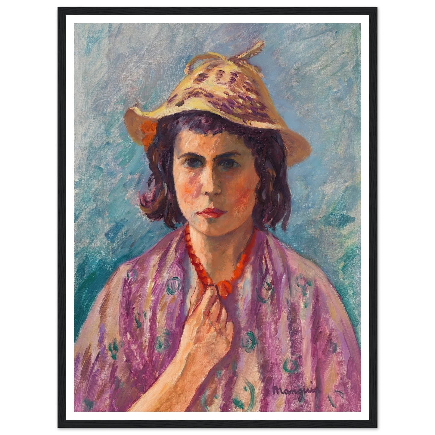 Petite italienne (1941) Art Print | Henri Manguin - Framed Poster - 30x40 cm / 12x16″ - Black frame