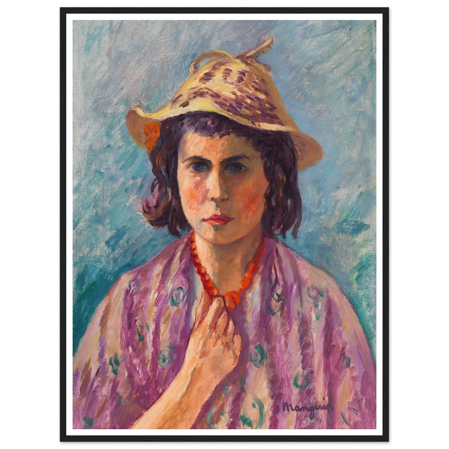 Petite italienne (1941) Art Print | Henri Manguin - Framed Poster - 30x40 cm / 12x16″ - Black frame