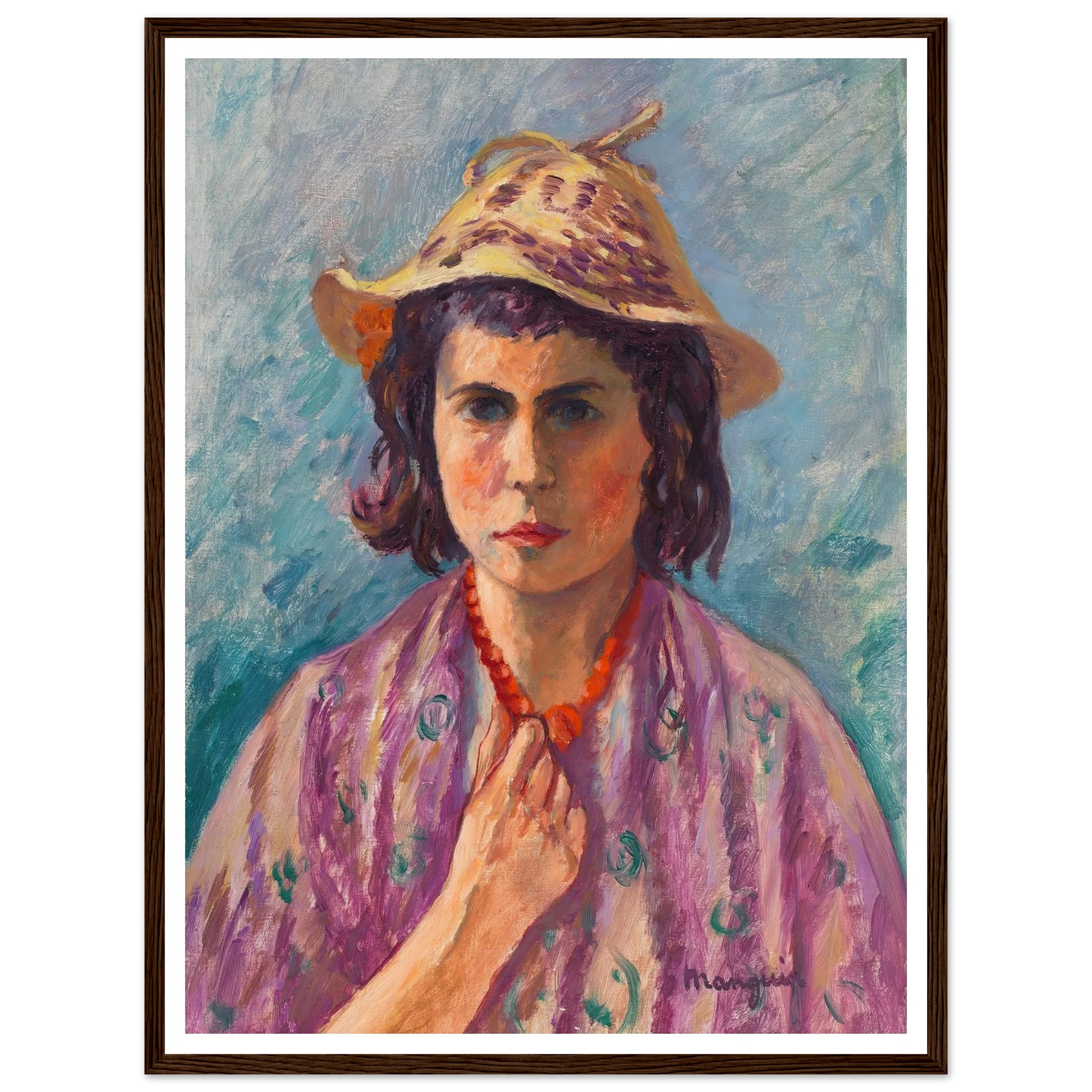 Petite italienne (1941) Art Print | Henri Manguin - Framed Poster - 30x40 cm / 12x16″ - Black frame