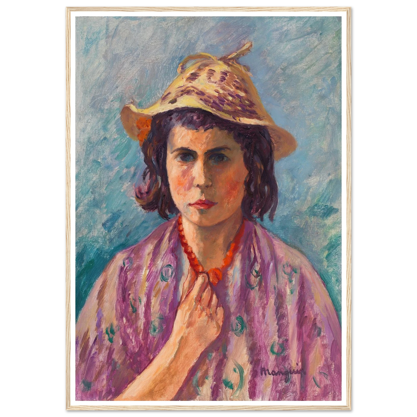 Petite italienne (1941) Art Print | Henri Manguin - Framed Poster - 30x40 cm / 12x16″ - Black frame