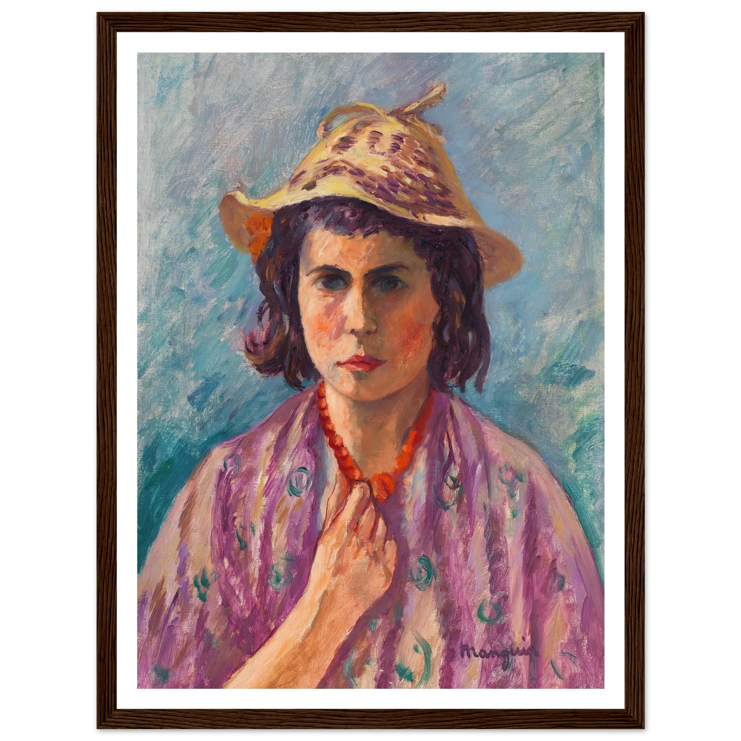 Petite italienne (1941) Art Print | Henri Manguin - Framed Poster - 30x40 cm / 12x16″ - Black frame