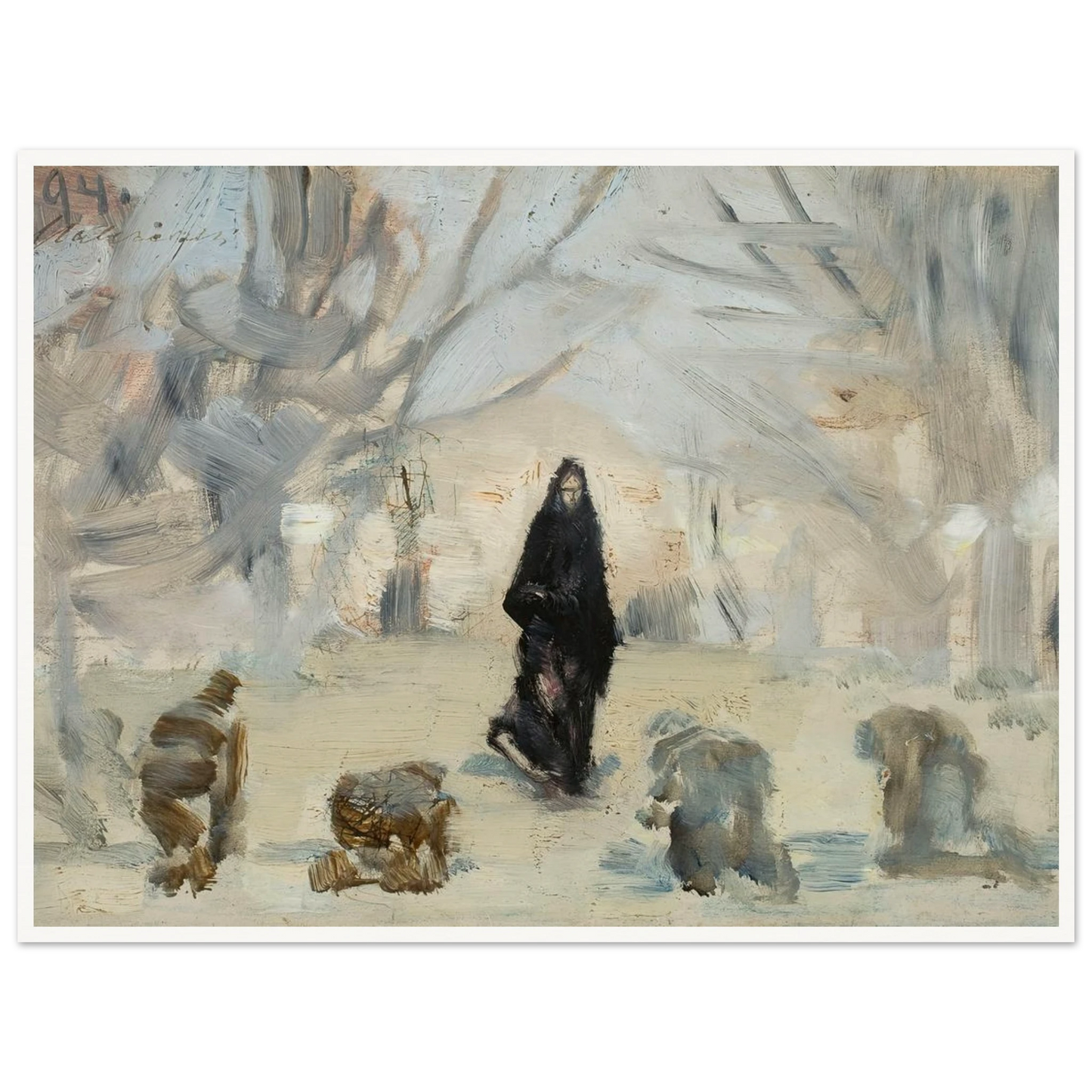 Phantom (1894) Art Print | Jacek Malczewski - Framed Poster - 30x40 cm / 12x16″ - Black frame