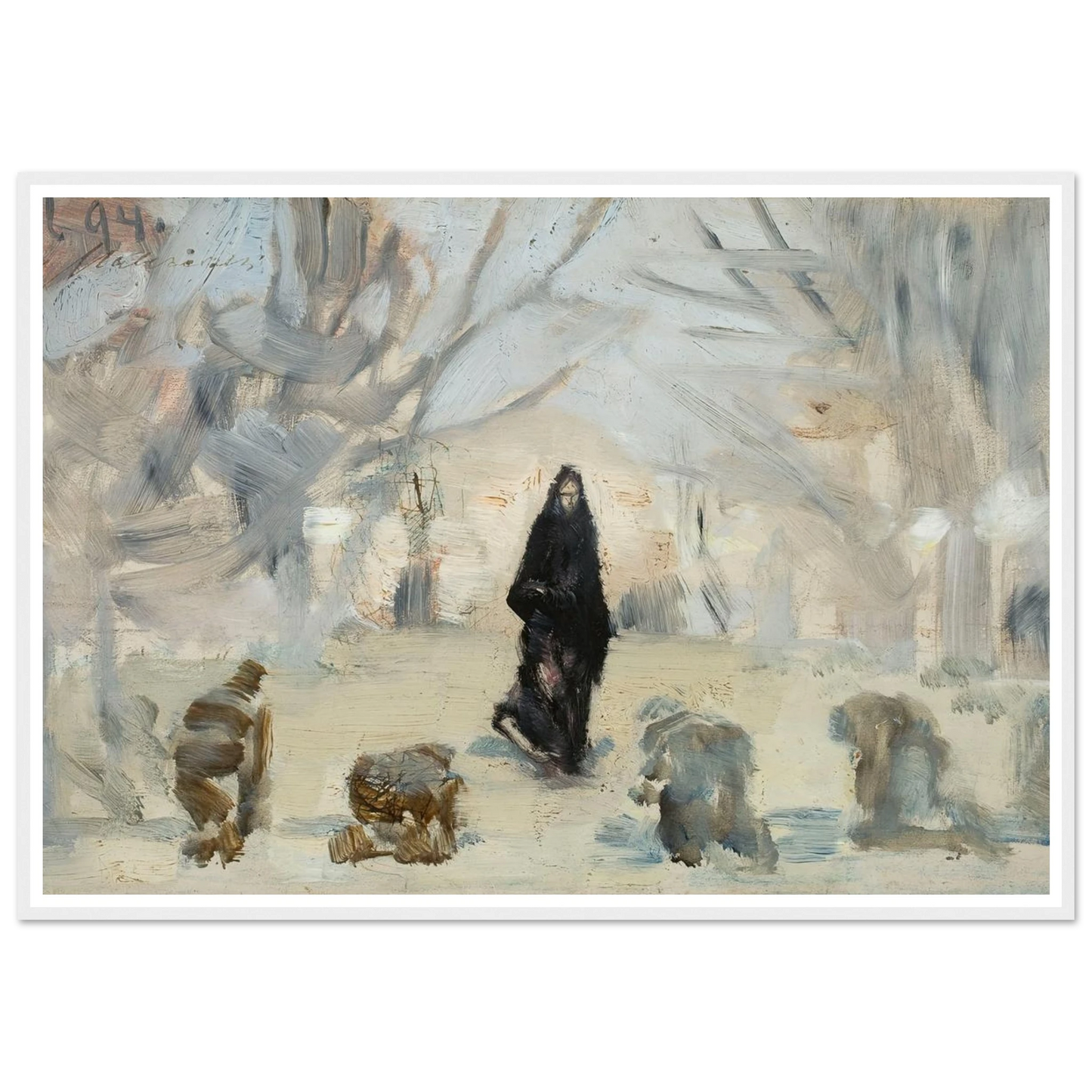 Phantom (1894) Art Print | Jacek Malczewski - Framed Poster - 30x40 cm / 12x16″ - Black frame