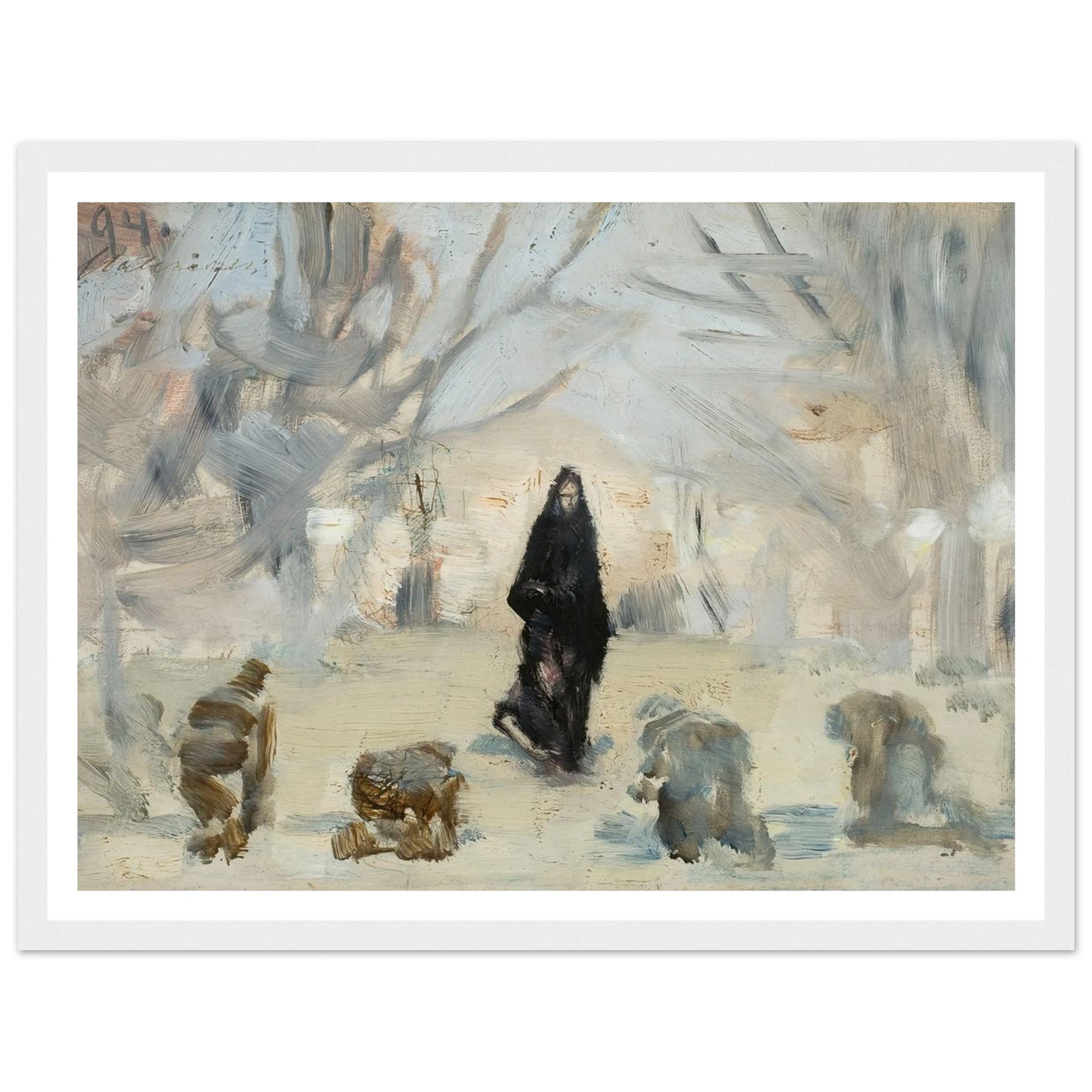 Phantom (1894) Art Print | Jacek Malczewski - Framed Poster - 30x40 cm / 12x16″ - Black frame