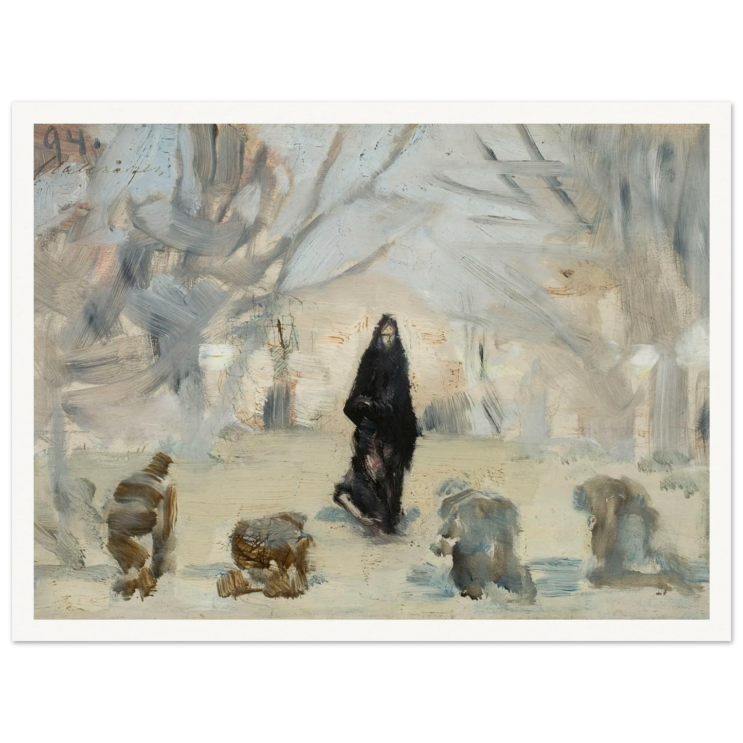 Phantom (1894) Art Print | Jacek Malczewski - Framed Poster - 30x40 cm / 12x16″ - Black frame