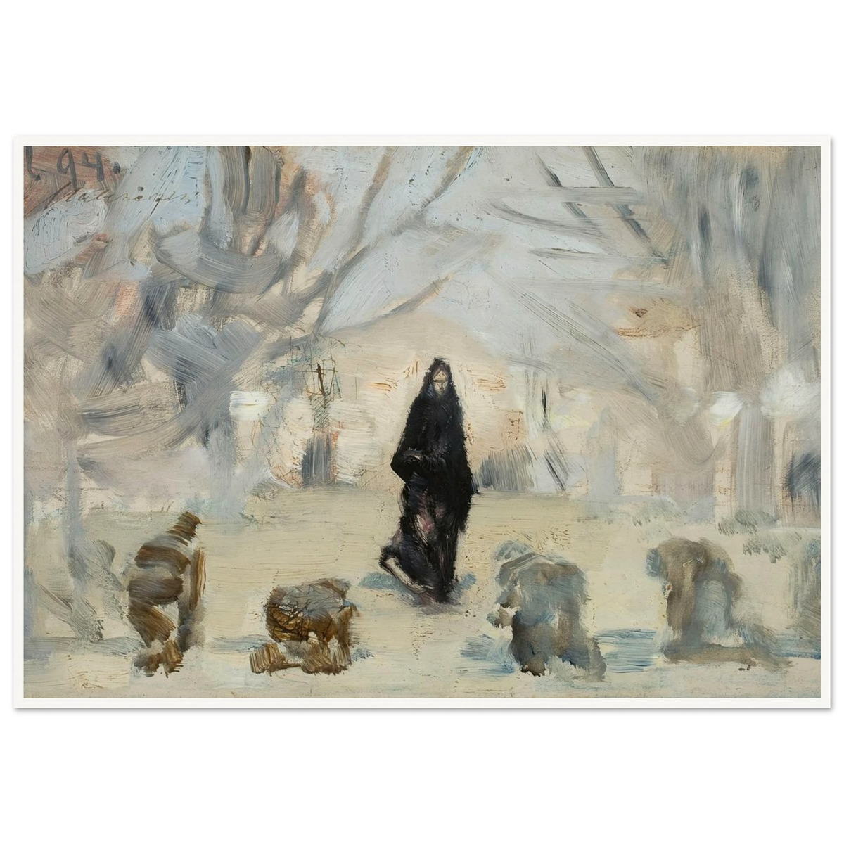 Phantom (1894) Art Print | Jacek Malczewski - Framed Poster - 30x40 cm / 12x16″ - Black frame