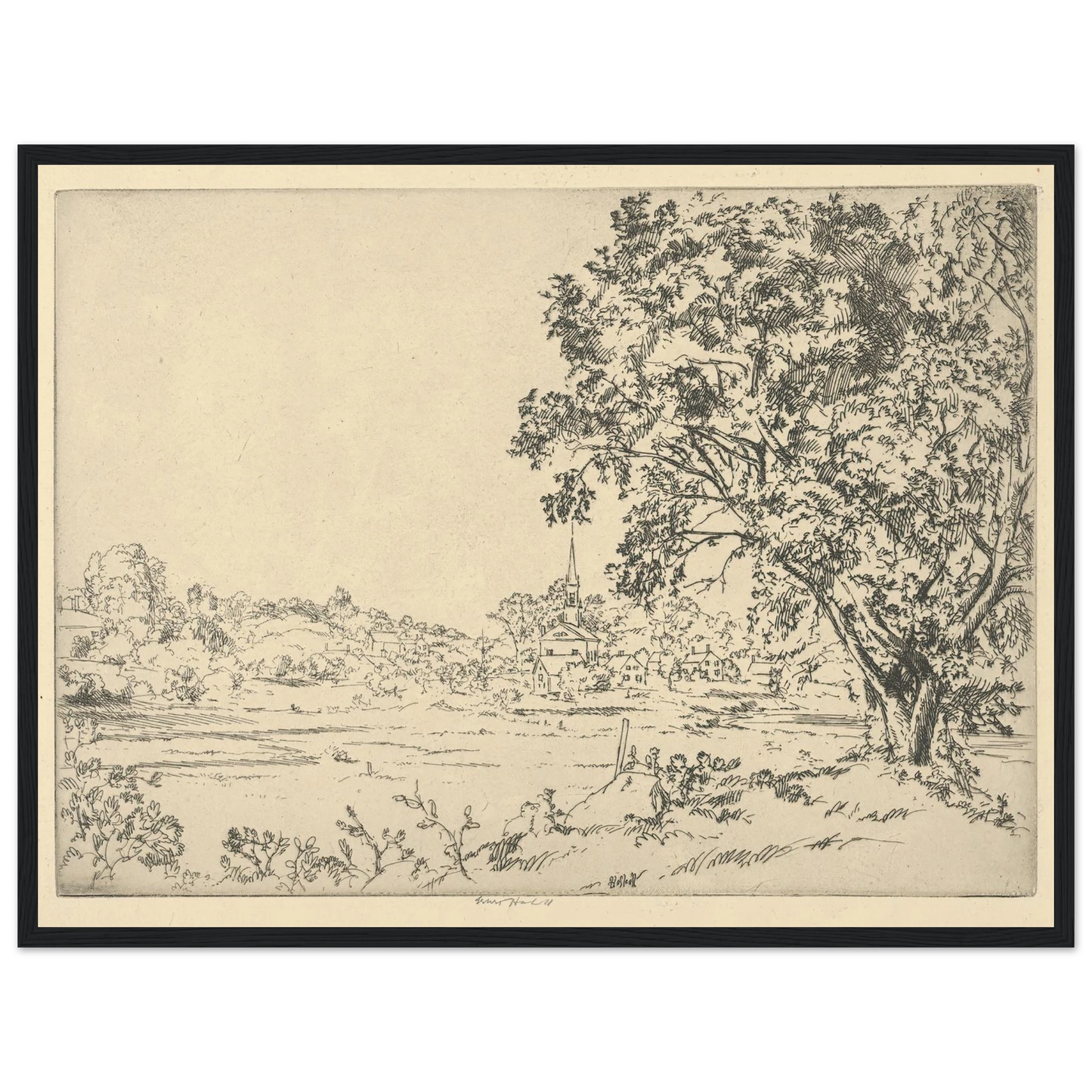 Phippsburg (1924) Art Print | Ernest Haskell - Framed Poster - 30x40 cm / 12x16″ - Black frame