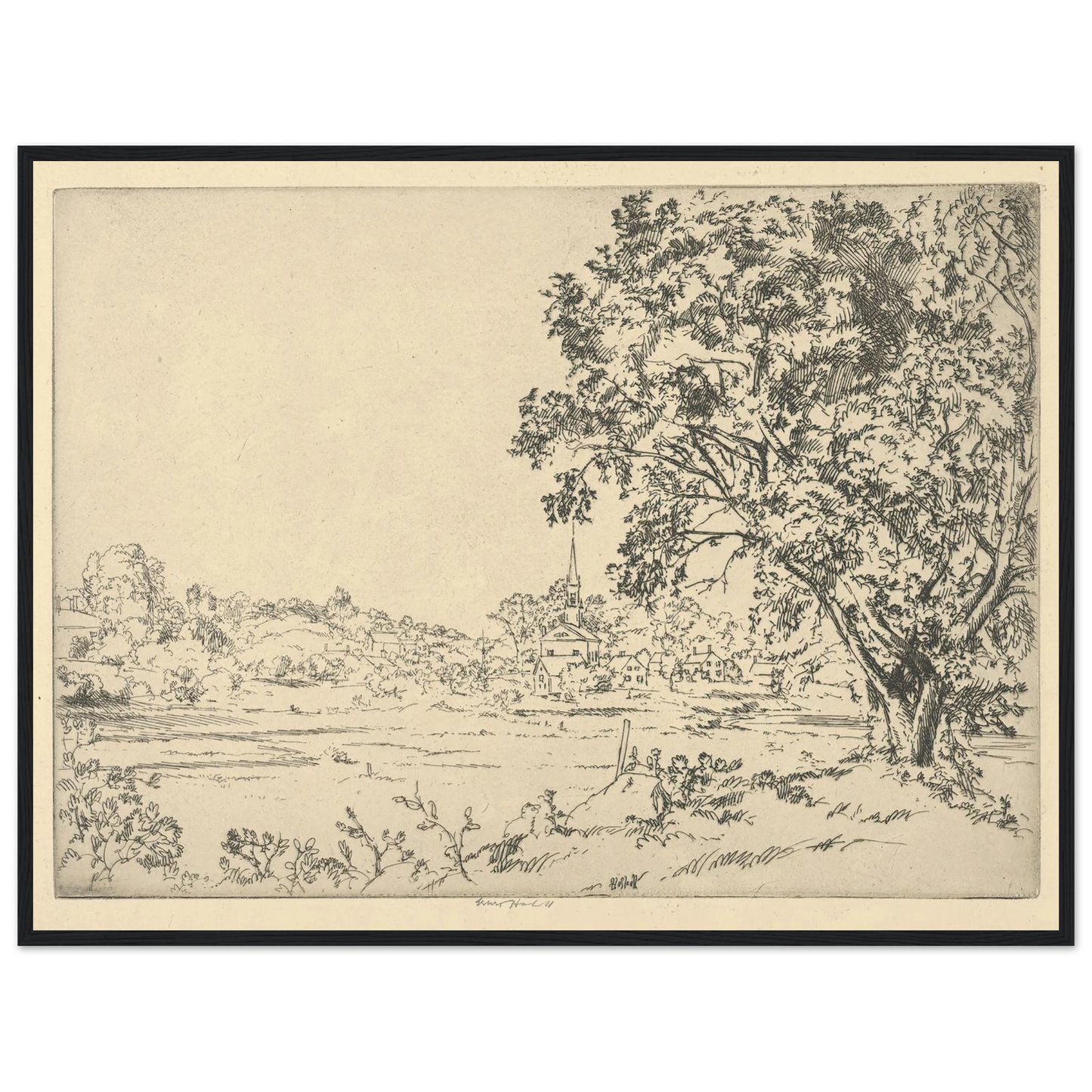 Phippsburg (1924) Art Print | Ernest Haskell - Framed Poster - 30x40 cm / 12x16″ - Black frame