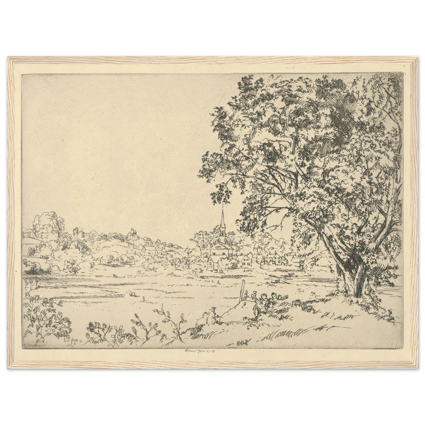 Phippsburg (1924) Art Print | Ernest Haskell - Framed Poster - 30x40 cm / 12x16″ - Black frame