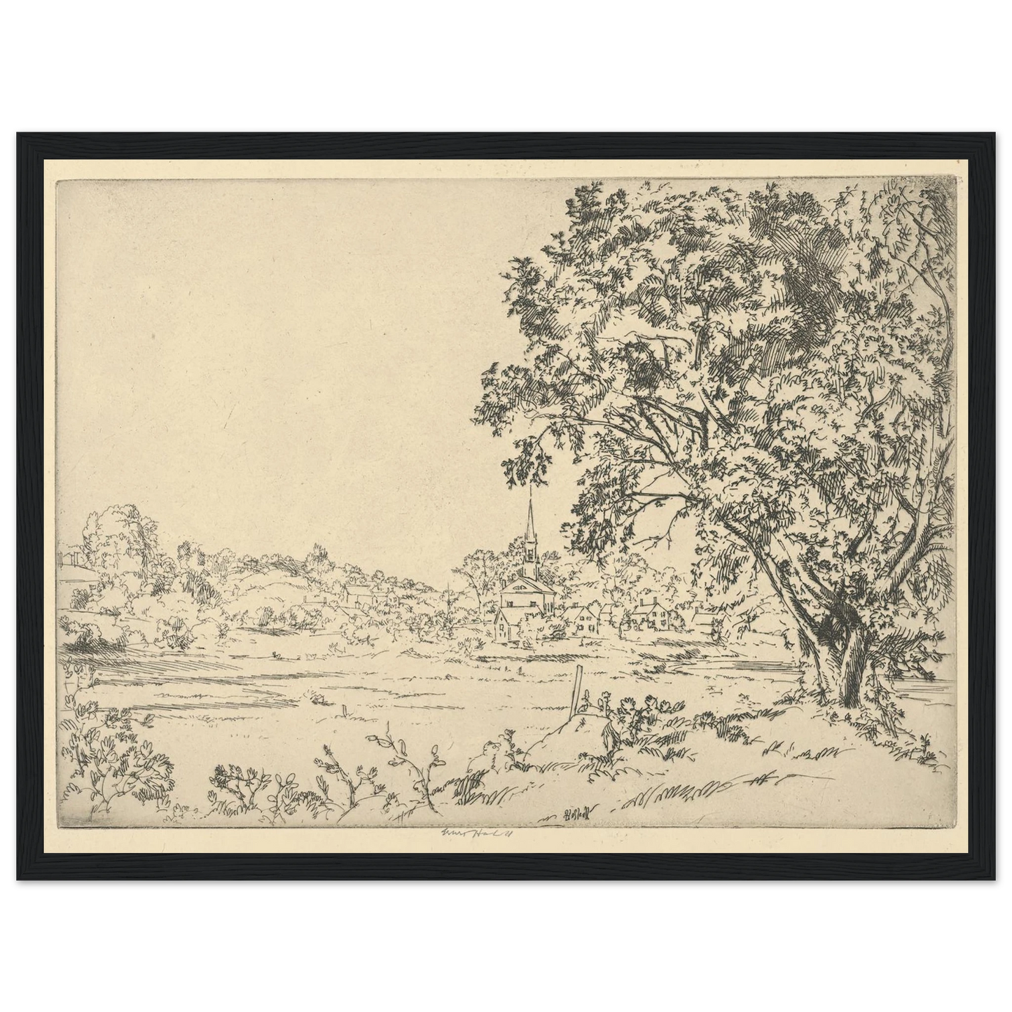 Phippsburg (1924) Art Print | Ernest Haskell - Framed Poster - 30x40 cm / 12x16″ - Black frame