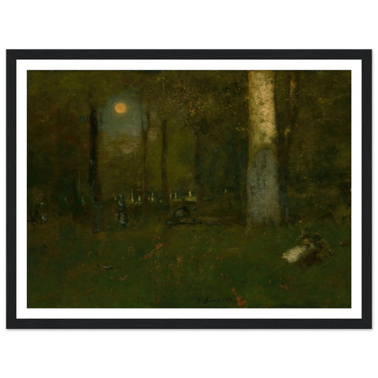 Picnic in the Woods, Montclair, New Jersey (1894) Art Print | George Inness - Framed Poster - 30x40 cm / 12x16″ - Black frame