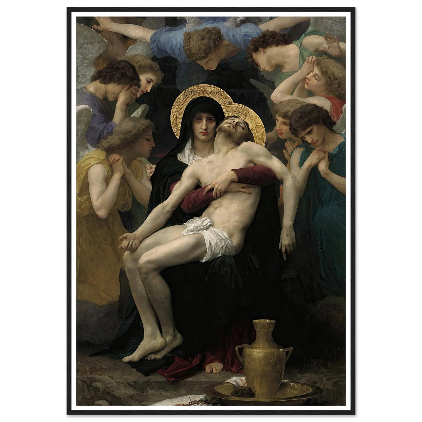 Pieta (1876) Art Print | William Bouguereau - Framed Poster - 30x40 cm / 12x16″ - Black frame