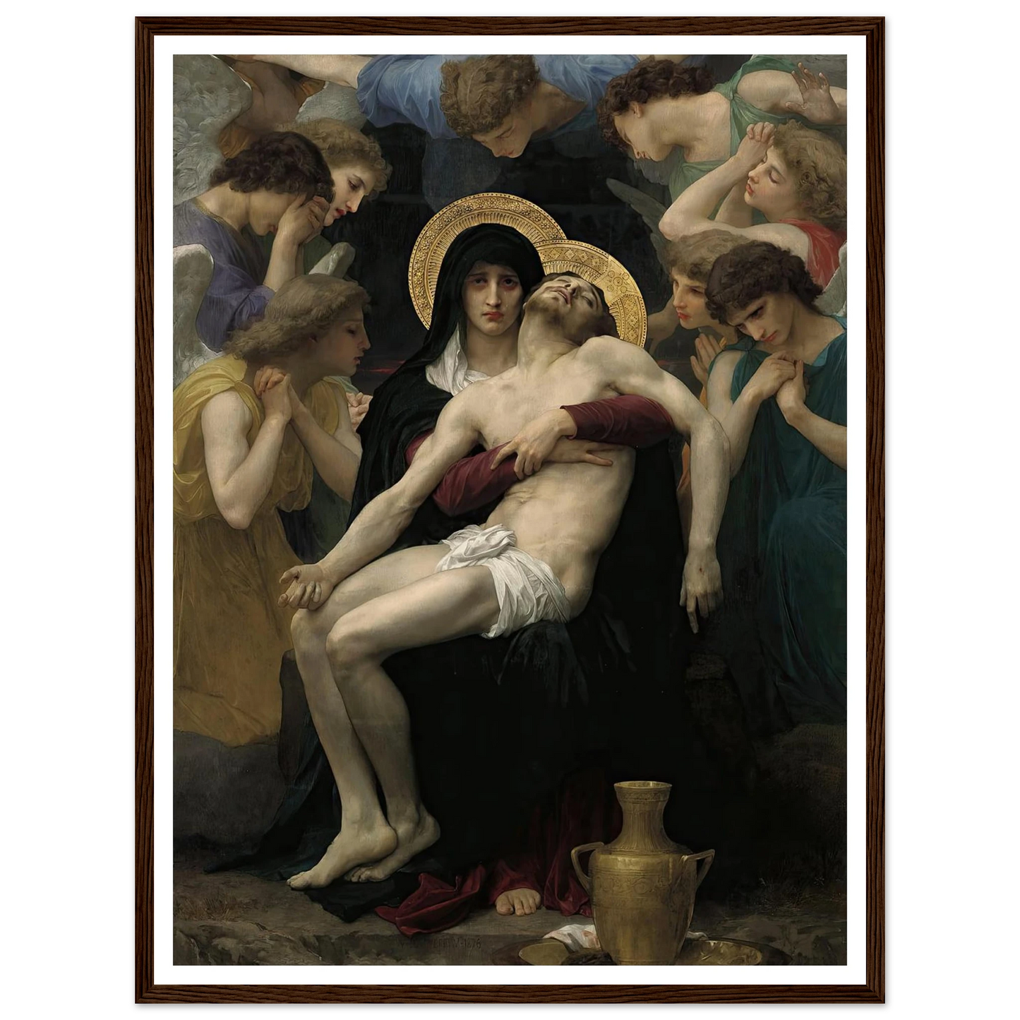 Pieta (1876) Art Print | William Bouguereau - Framed Poster - 30x40 cm / 12x16″ - Black frame