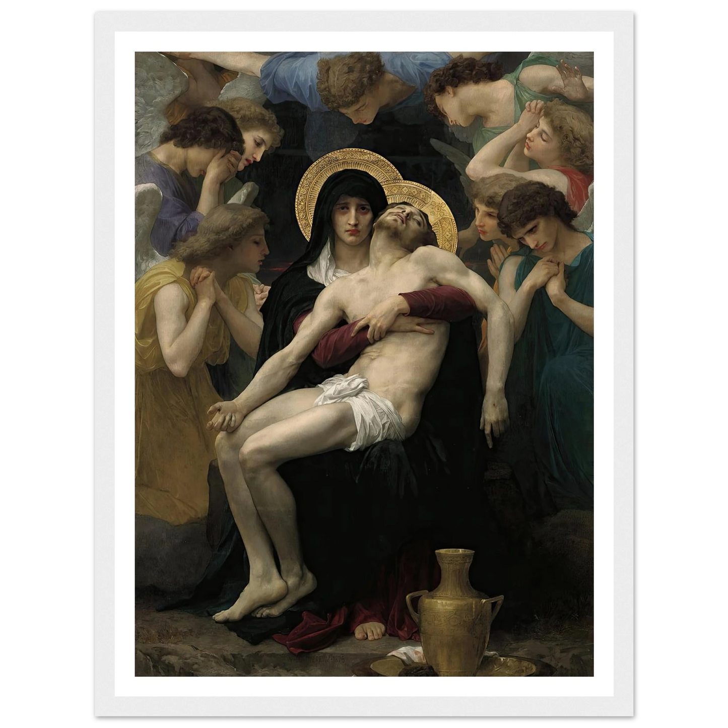 Pieta (1876) Art Print | William Bouguereau - Framed Poster - 30x40 cm / 12x16″ - Black frame