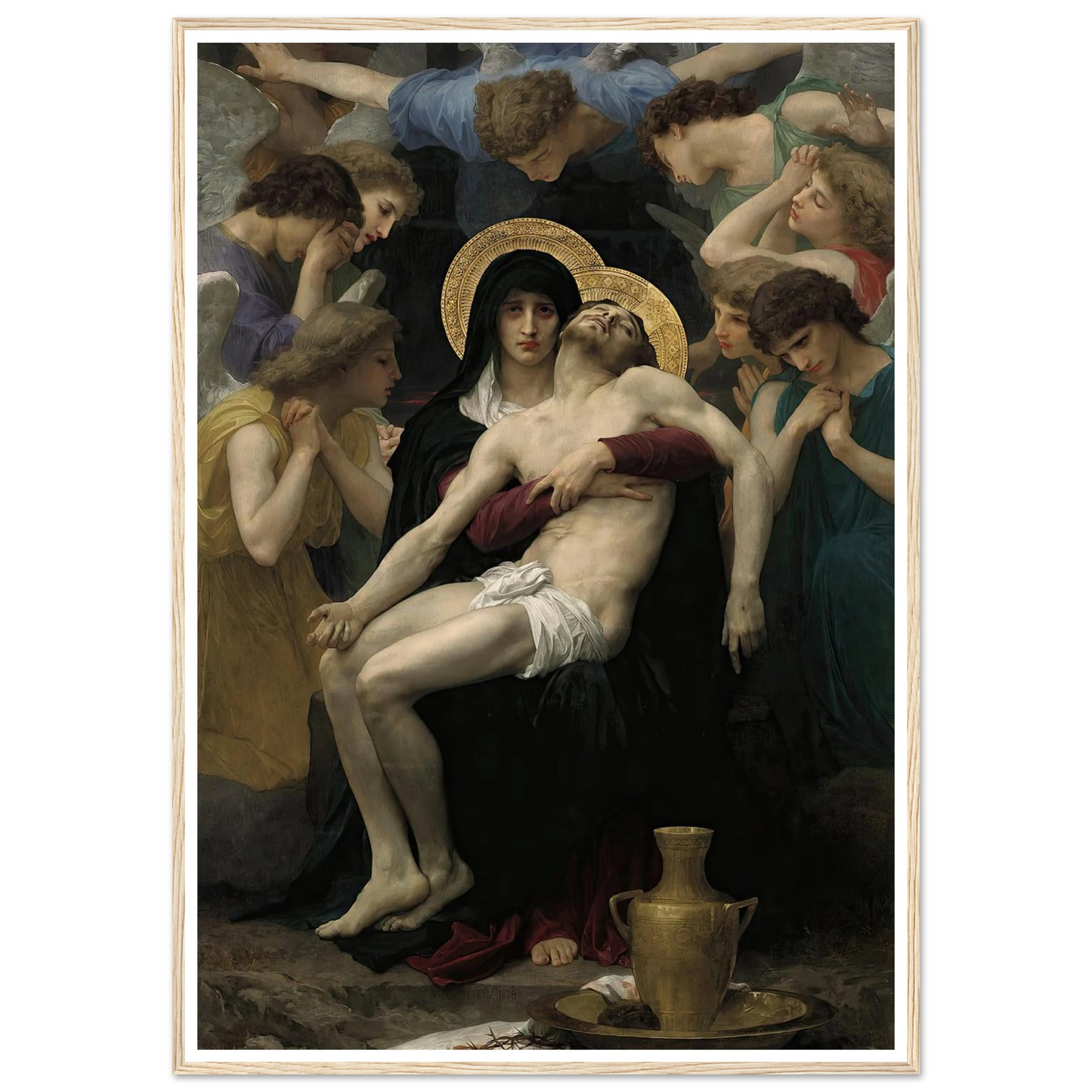 Pieta (1876) Art Print | William Bouguereau - Framed Poster - 30x40 cm / 12x16″ - Black frame
