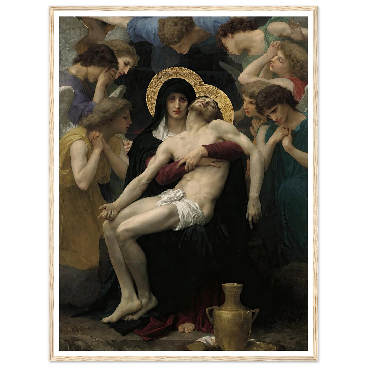 Pieta (1876) Art Print | William Bouguereau - Framed Poster - 30x40 cm / 12x16″ - Black frame