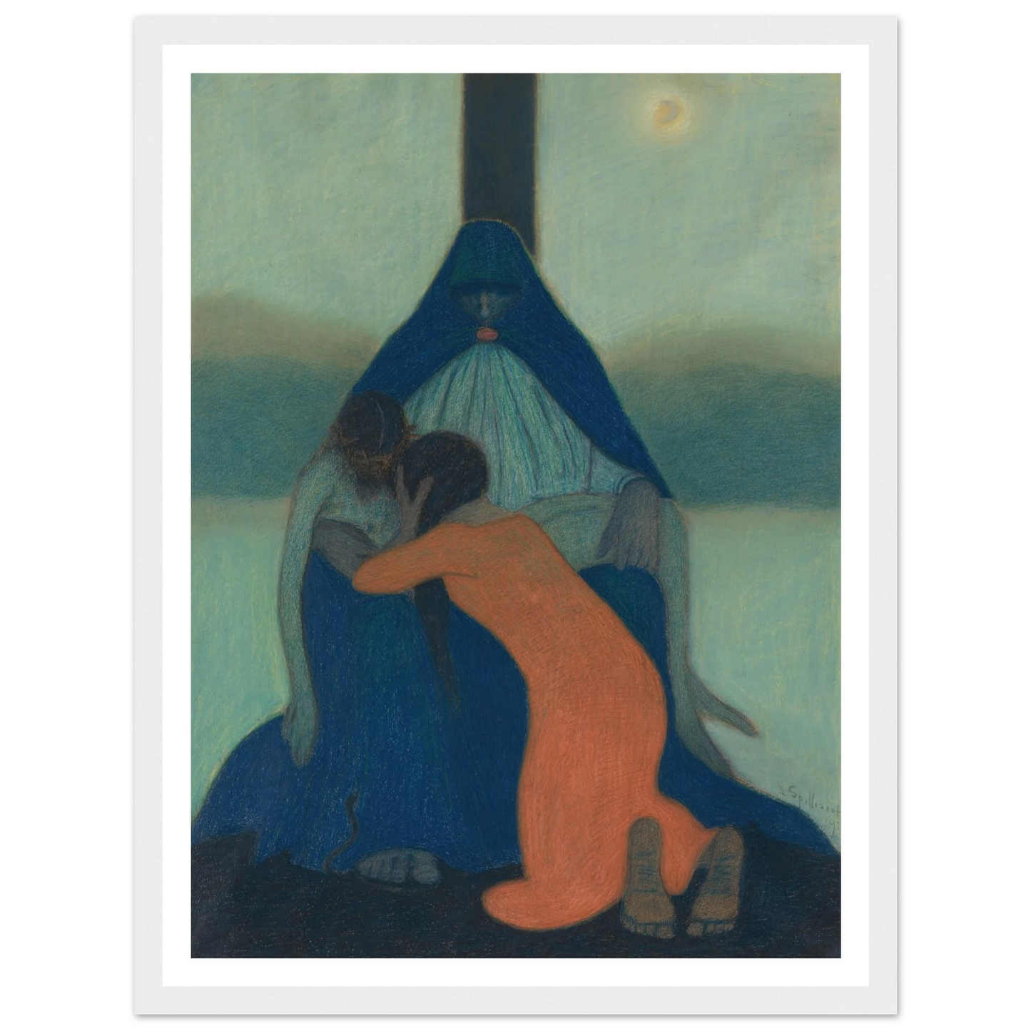 Piétà (1912) Art Print | Leon Spilliaert - Framed Poster - 30x40 cm / 12x16″ - Black frame