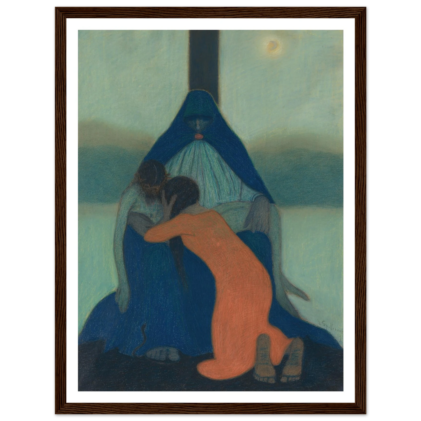 Piétà (1912) Art Print | Leon Spilliaert - Framed Poster - 30x40 cm / 12x16″ - Black frame