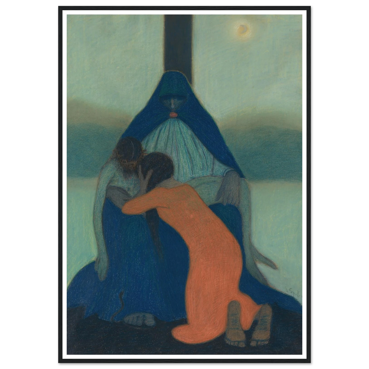 Piétà (1912) Art Print | Leon Spilliaert - Framed Poster - 30x40 cm / 12x16″ - Black frame