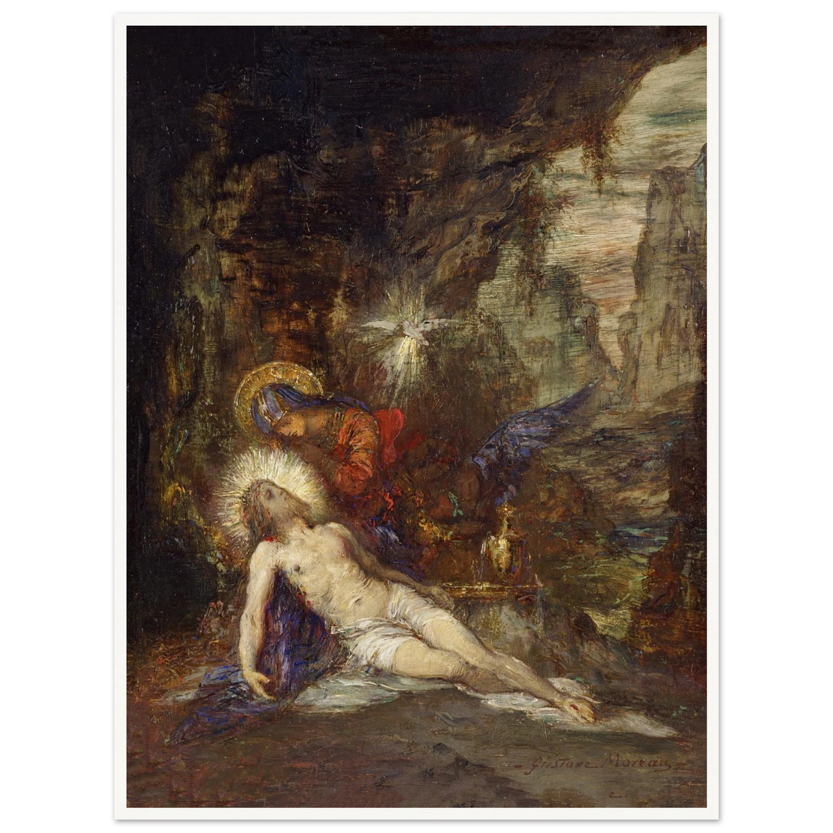 Pietà Art Print | Gustave Moreau - Framed Poster - 30x40 cm / 12x16″ - Black frame