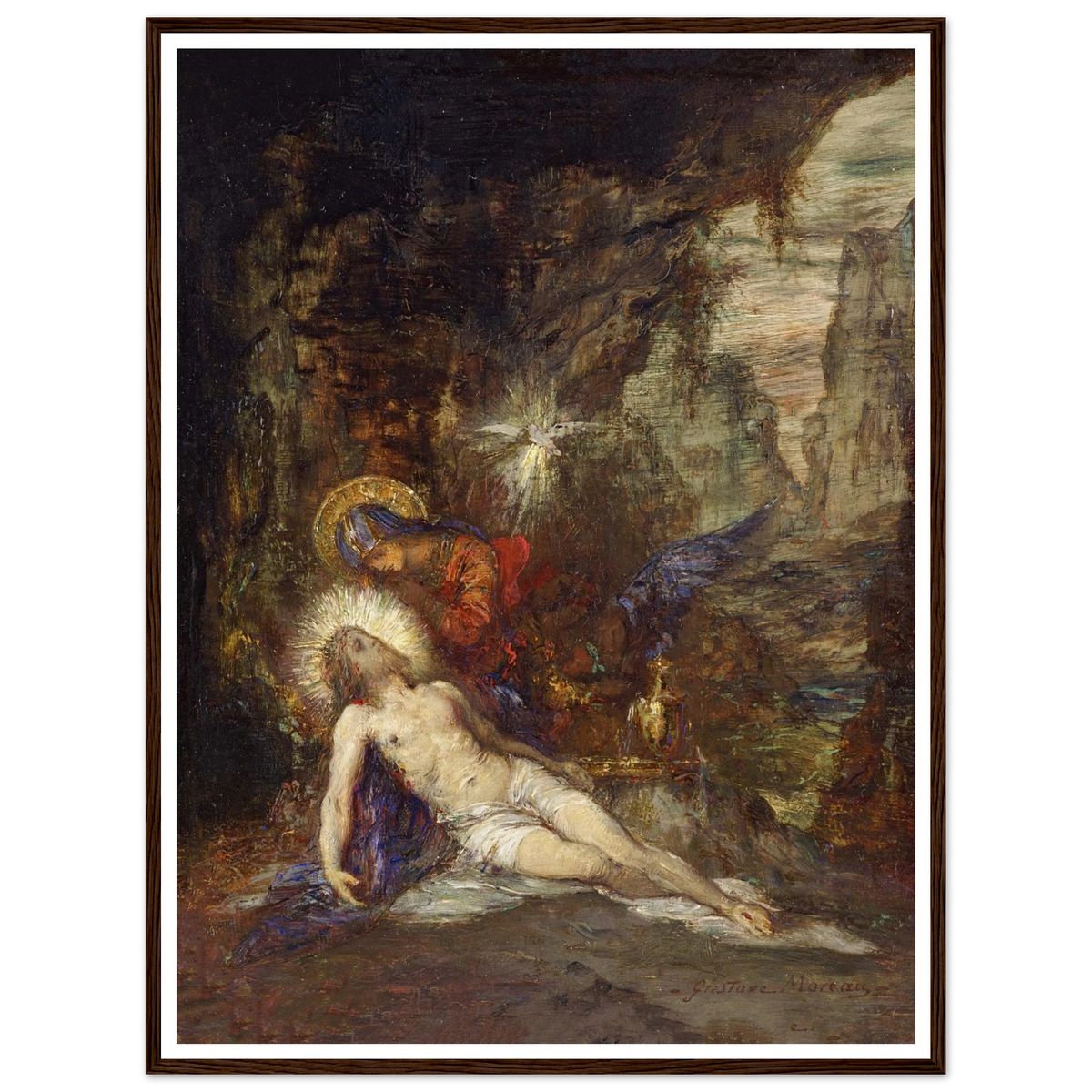 Pietà Art Print | Gustave Moreau - Framed Poster - 30x40 cm / 12x16″ - Black frame