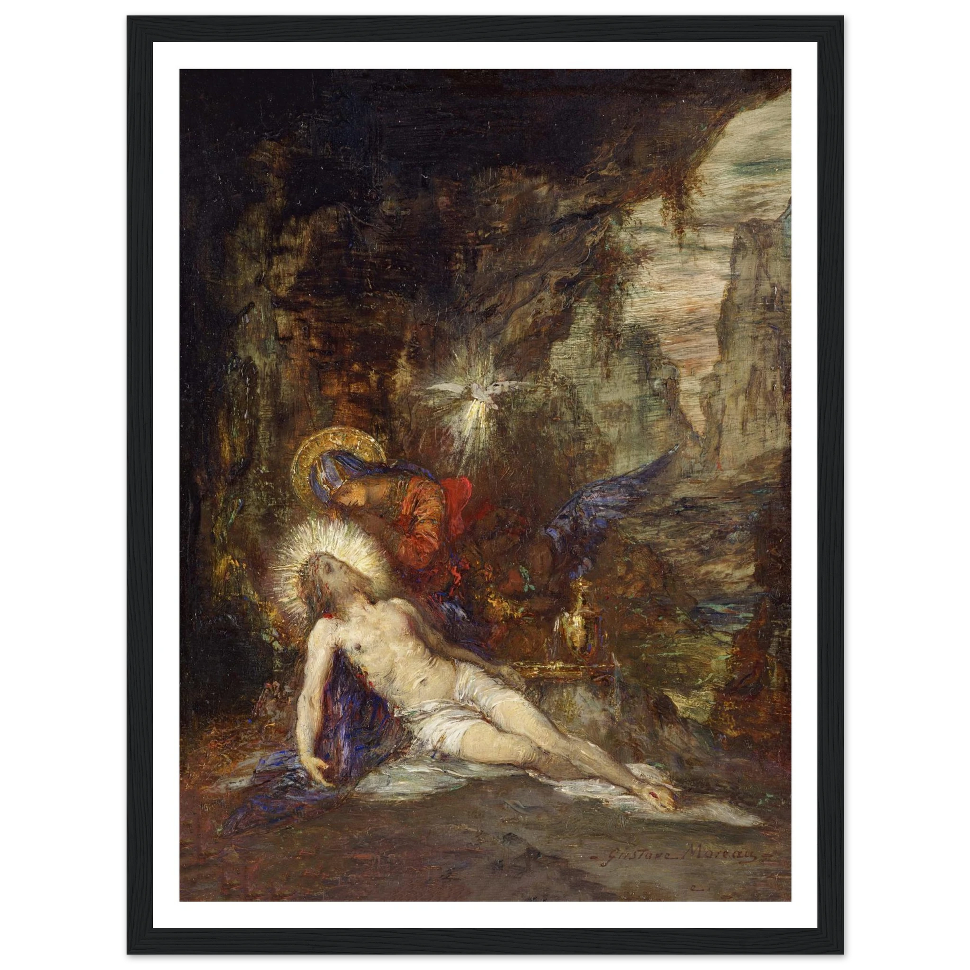 Pietà Art Print | Gustave Moreau - Framed Poster - 30x40 cm / 12x16″ - Black frame