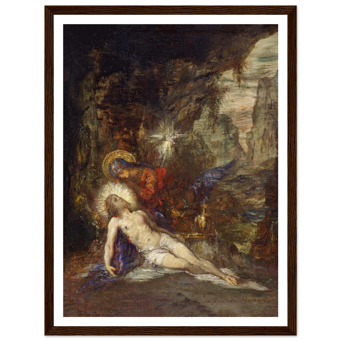 Pietà Art Print | Gustave Moreau - Framed Poster - 30x40 cm / 12x16″ - Black frame