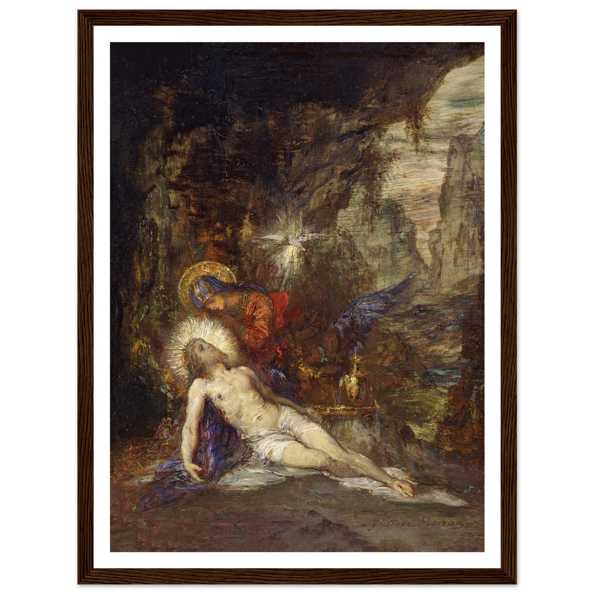 Pietà Art Print | Gustave Moreau - Framed Poster - 30x40 cm / 12x16″ - Black frame