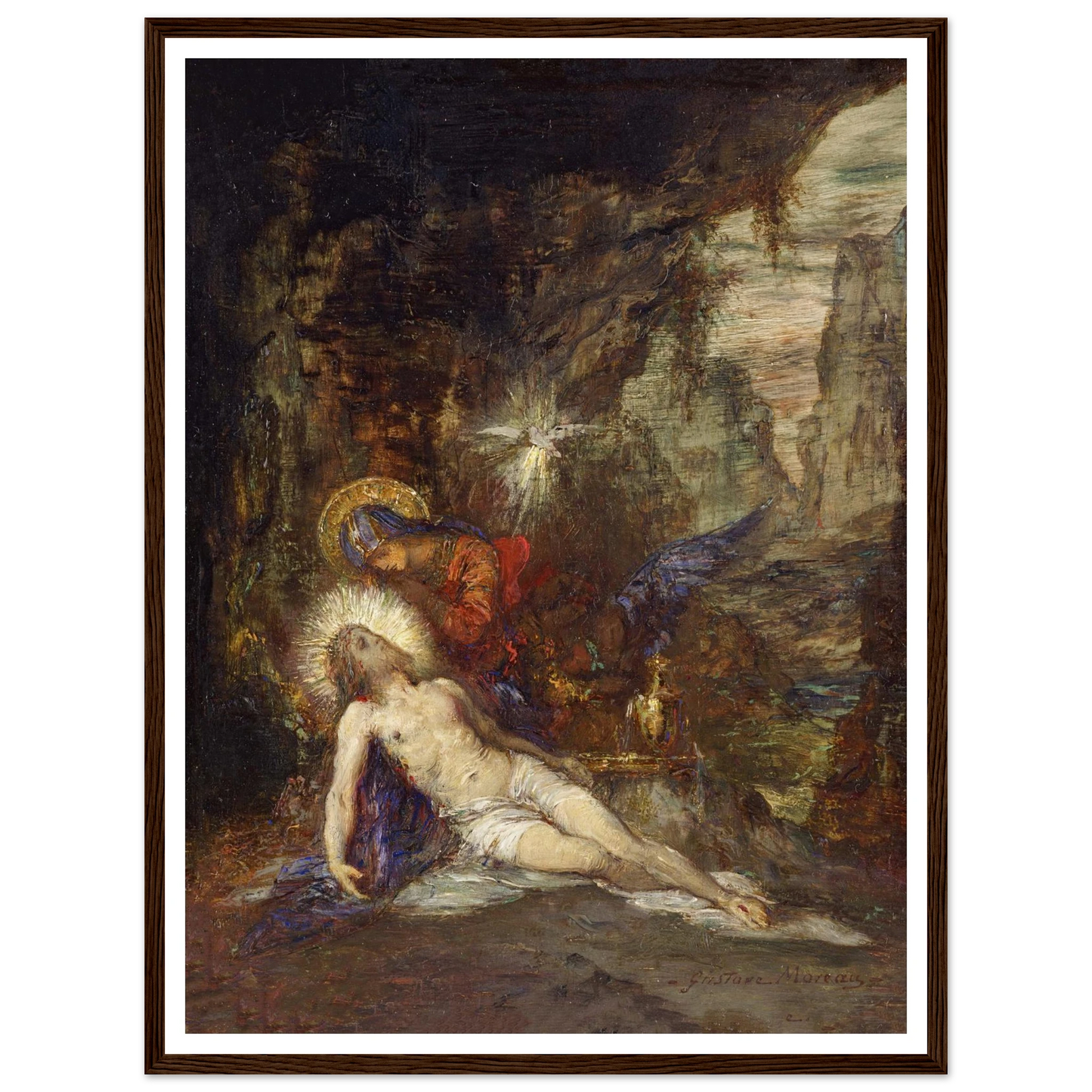 Pietà Art Print | Gustave Moreau - Framed Poster - 30x40 cm / 12x16″ - Black frame